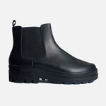 Botin flatform milan de cuero para mujer- Negro