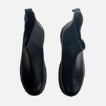Botin flatform milan de cuero para mujer- Negro