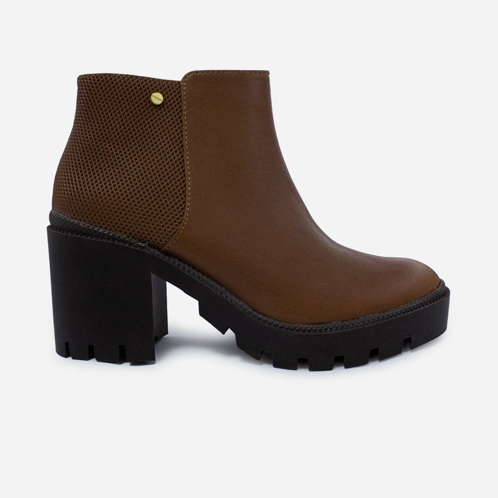 Botin tractorado austria de cuero para mujer - Miel