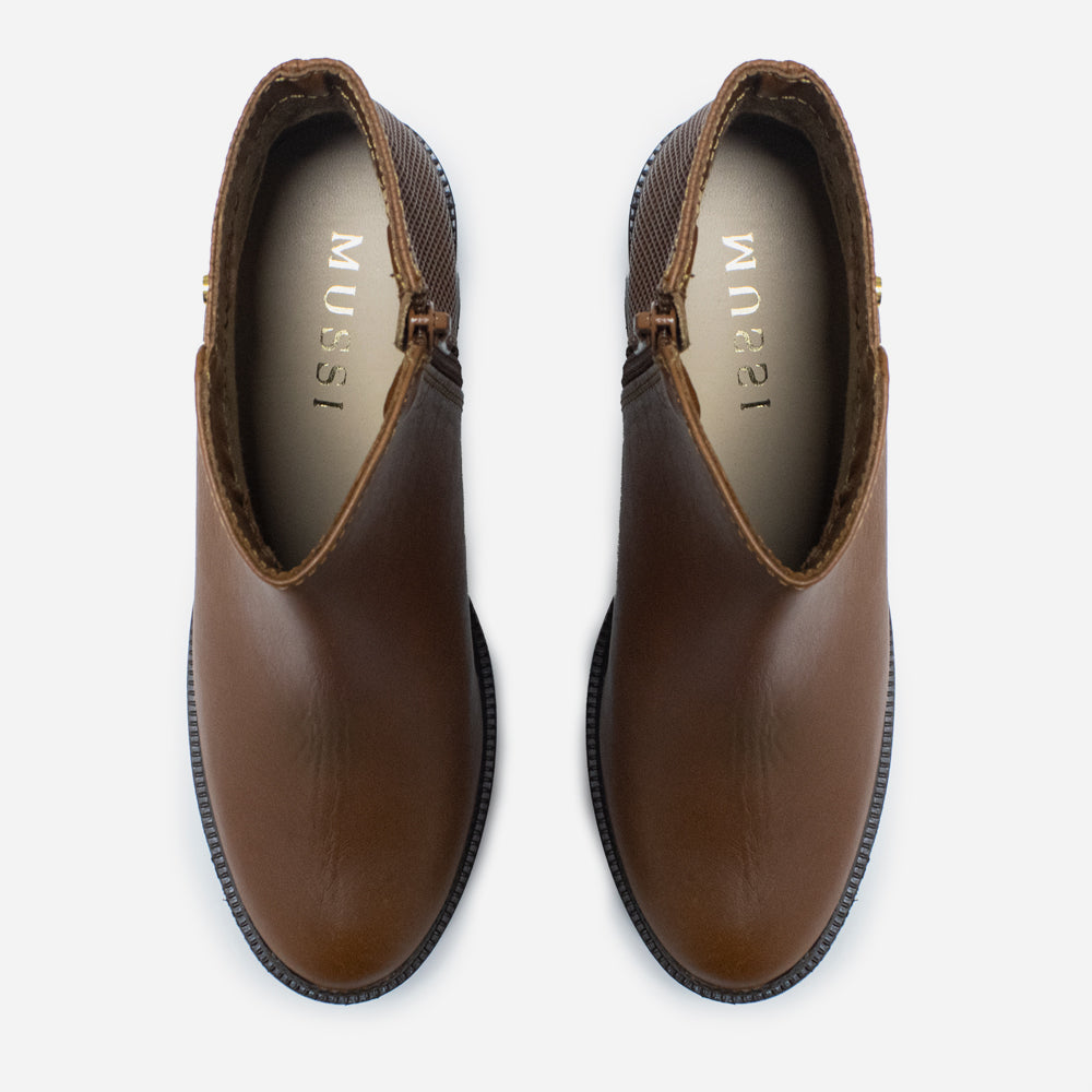 Botin tractorado austria de cuero para mujer - Miel