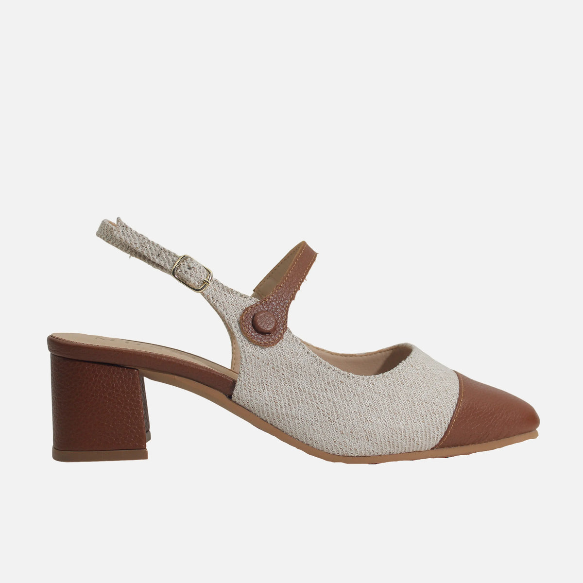 Tacones marilyn de textil para mujer - Miel