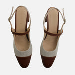 Tacones marilyn de textil para mujer - Miel