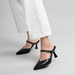 Tacones nerina de cuero para mujer - Negro