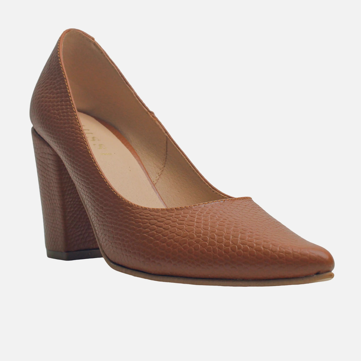 Tacones mai de cuero para mujer - Miel