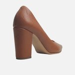 Tacones mai de cuero para mujer - Miel