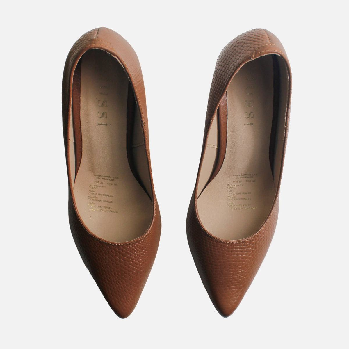 Tacones mai de cuero para mujer - Miel