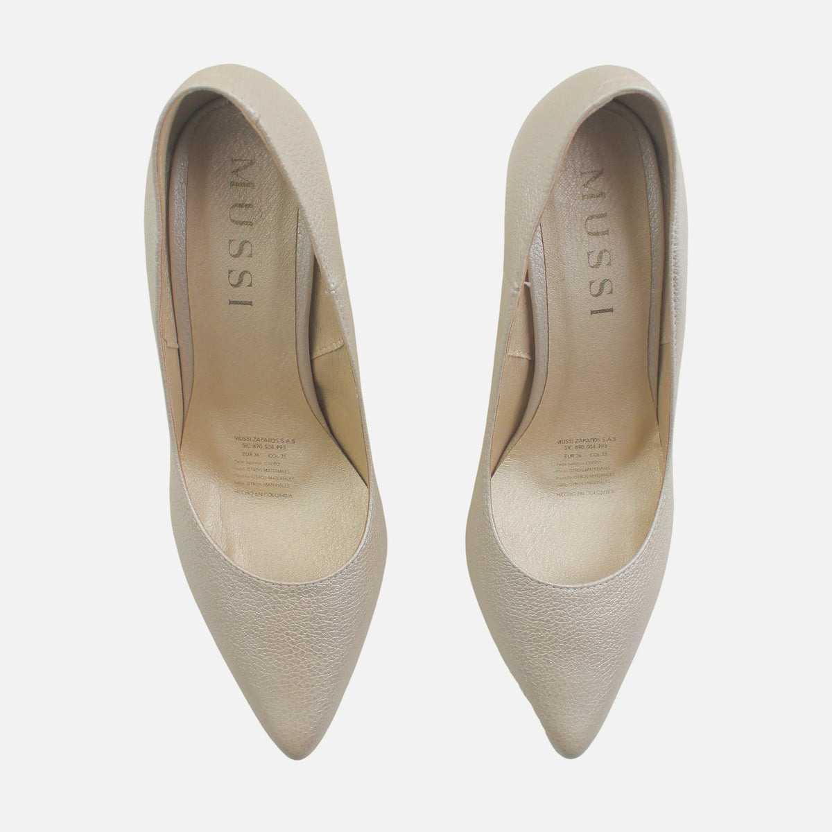 Tacones mai de cuero para mujer - Oro