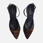 Tacones lia de cuero para mujer - Cafe