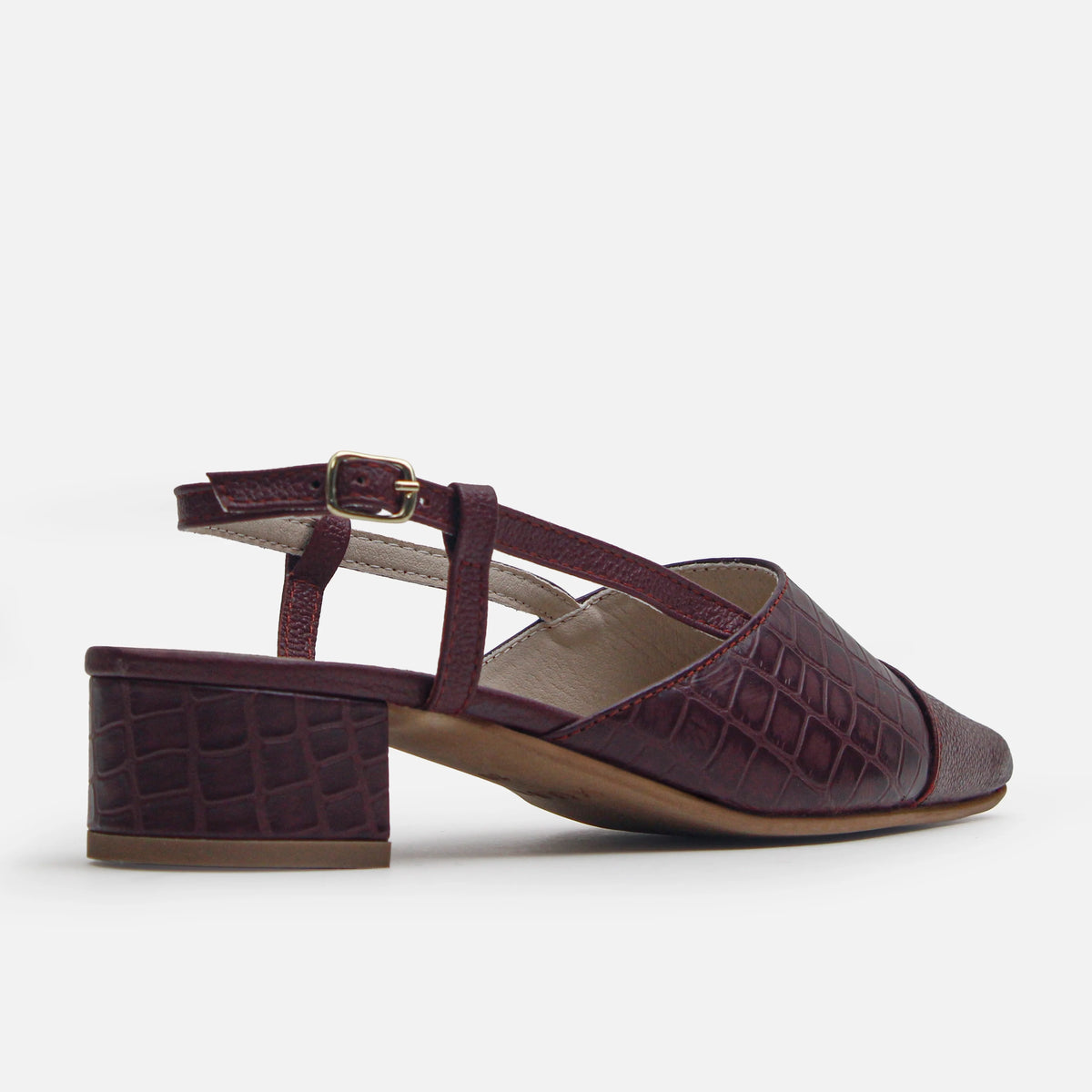 Tacones odelia de cuero para mujer - Vino