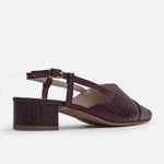 Tacones odelia de cuero para mujer - Vino