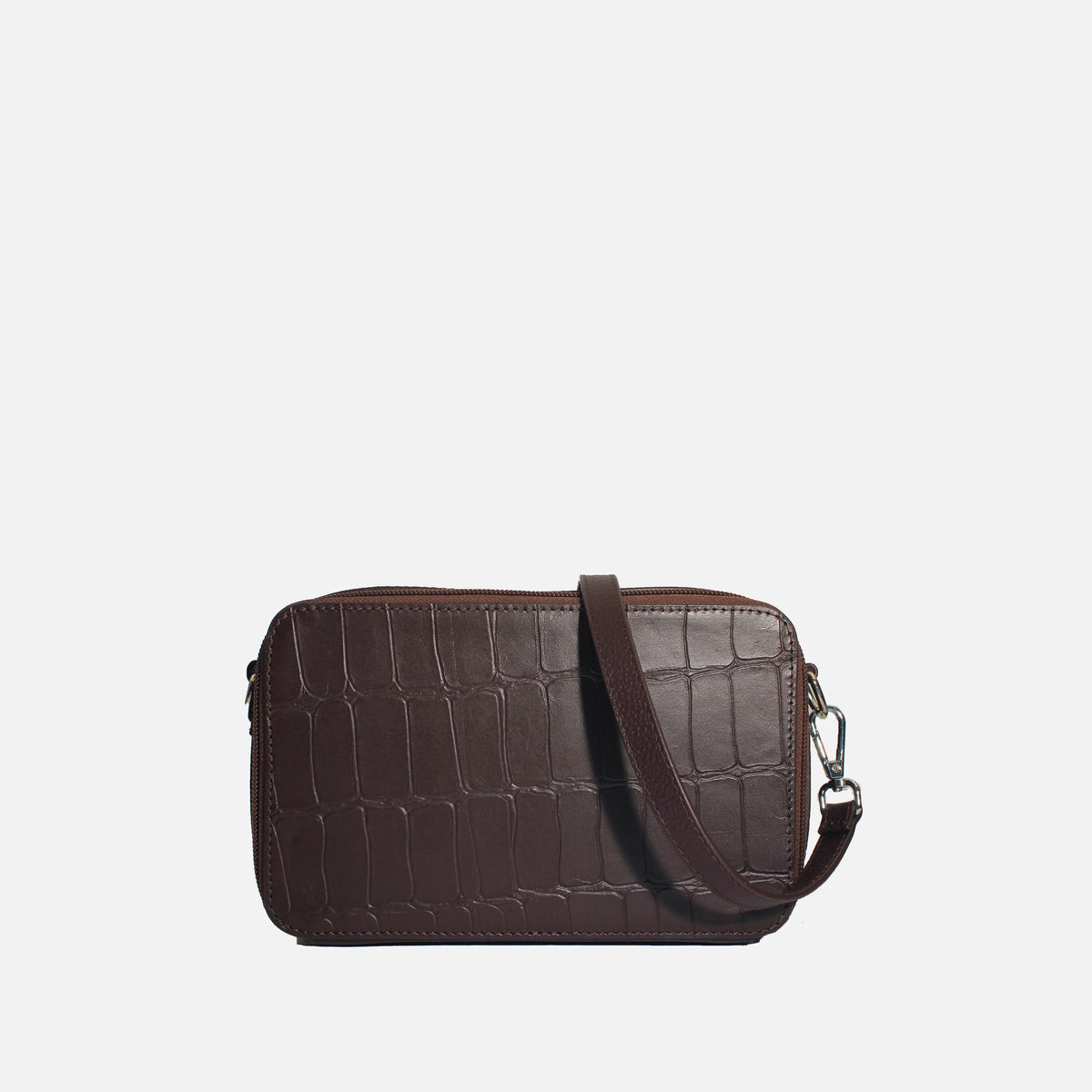 Bolso manos libres garnet de cuero para mujer - Café