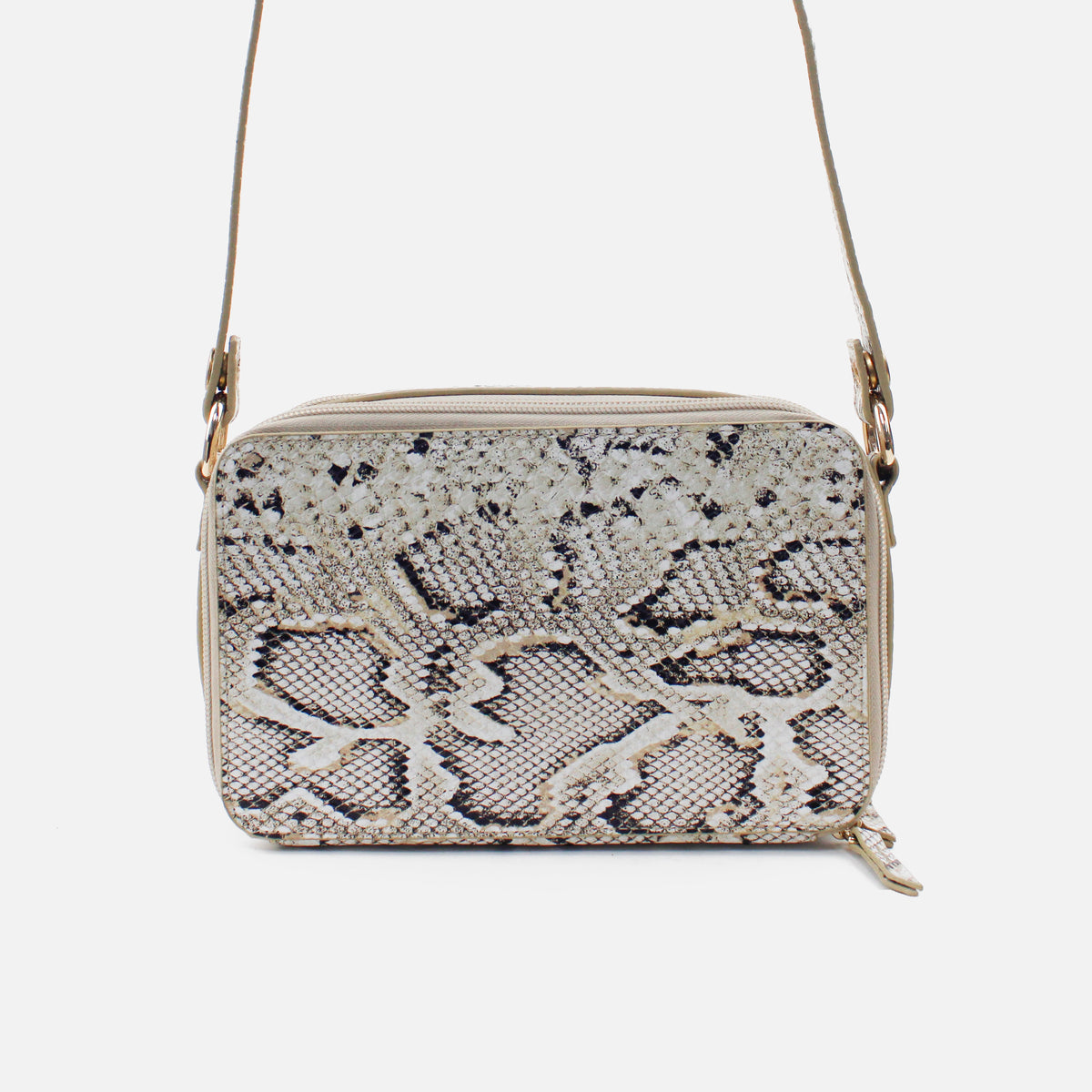 Bolso manos libres Elanir de cuero para mujer - Pitón