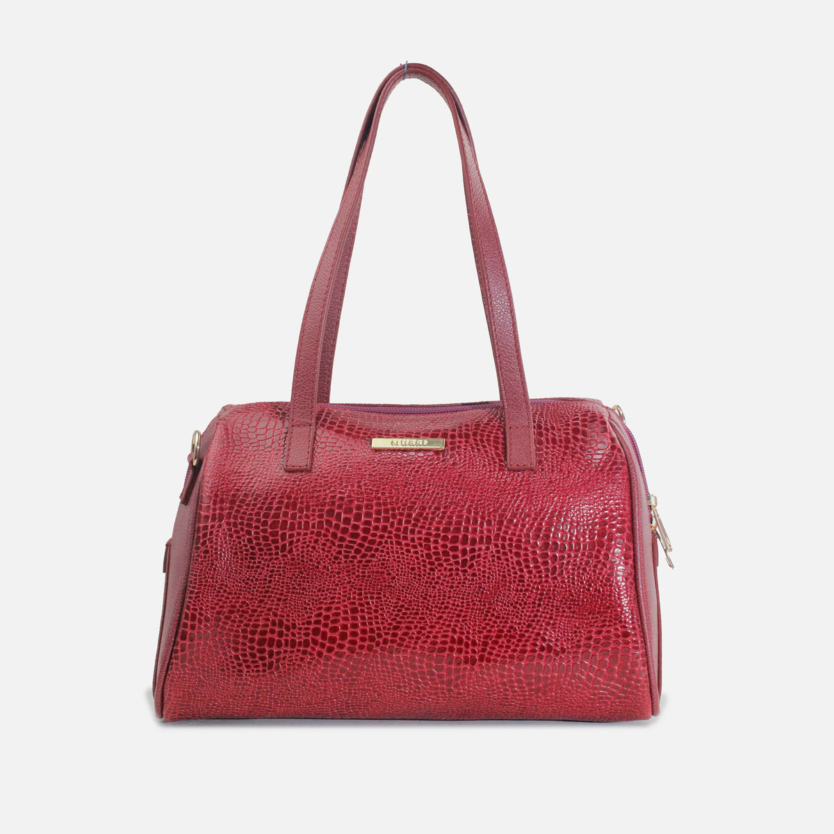 Cartera araiya de cuero para mujer - Vino