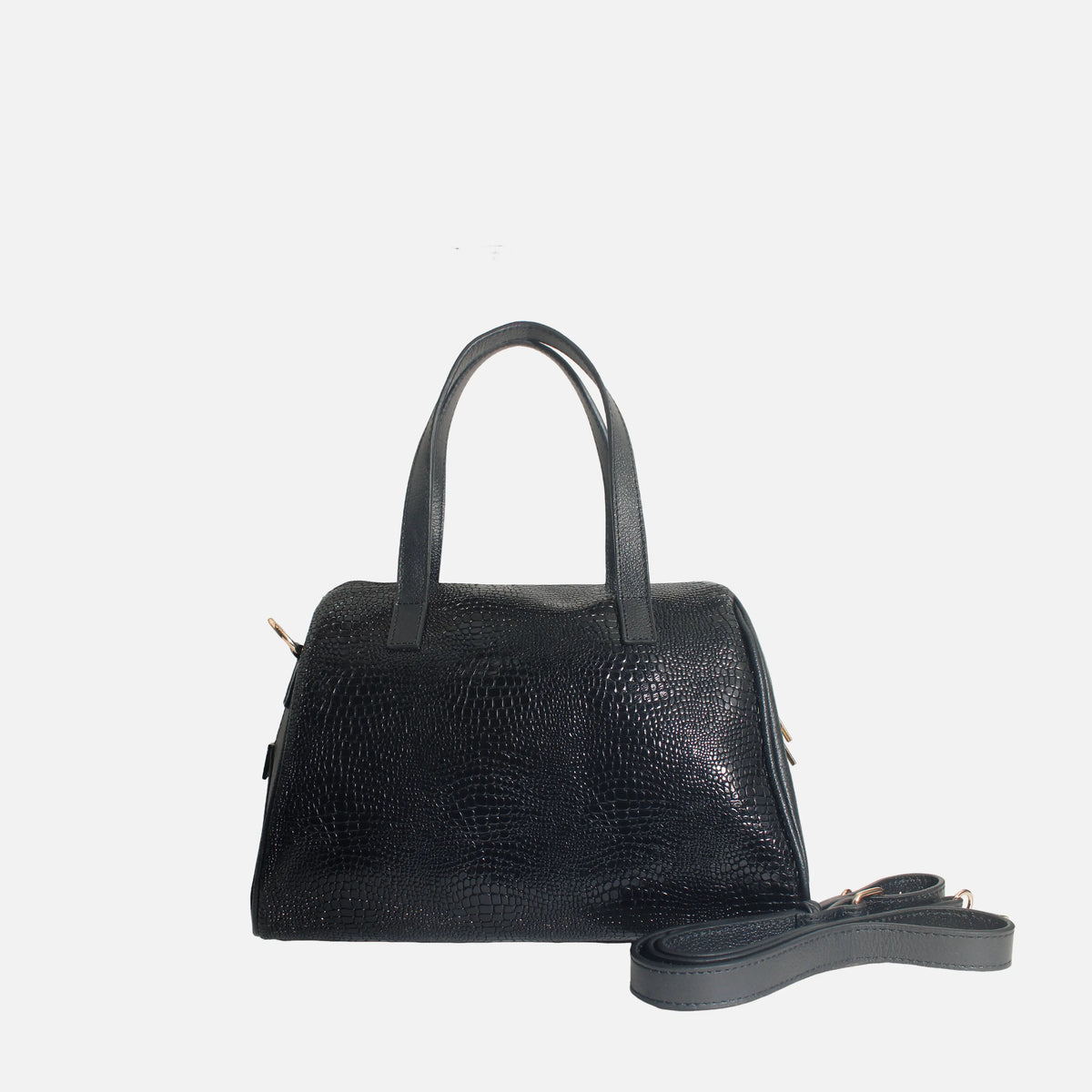 Cartera araiya de cuero para mujer - Negro