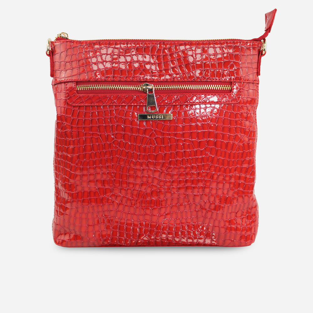 Bolso manos libres lavinia de cuero para mujer - Rojo