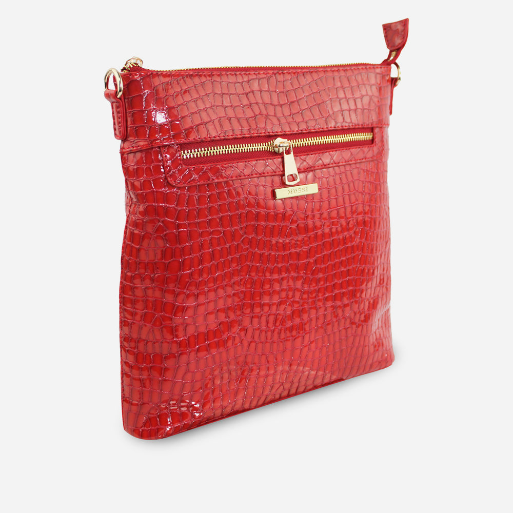 Bolso manos libres lavinia de cuero para mujer - Rojo