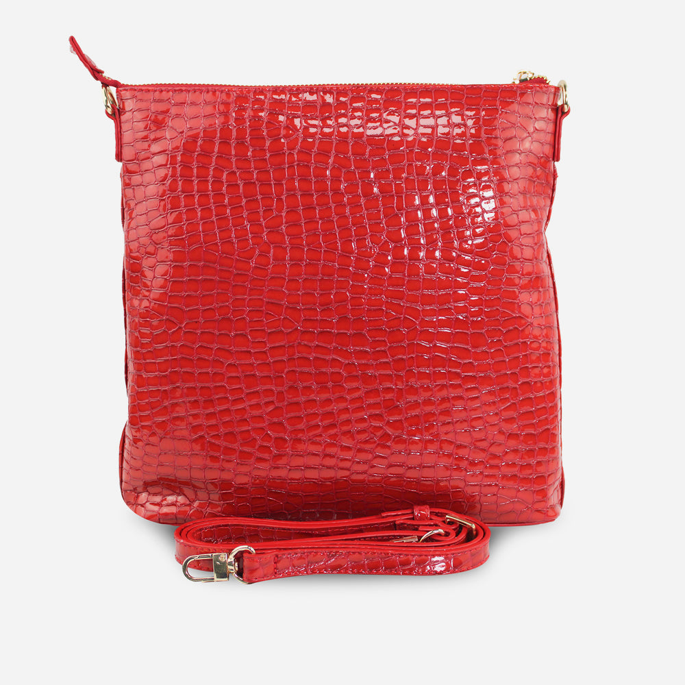 Bolso manos libres lavinia de cuero para mujer - Rojo