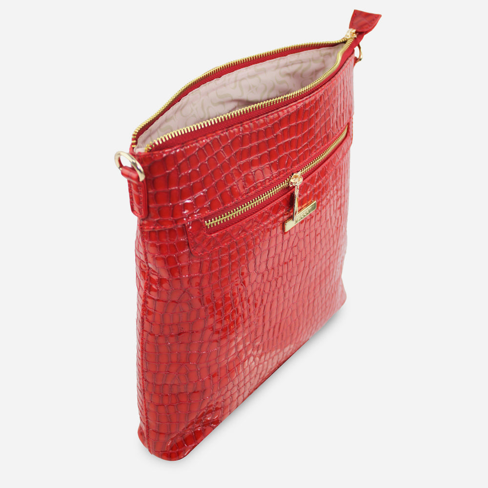Bolso manos libres lavinia de cuero para mujer - Rojo