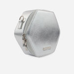 Bolso manos libres duna de cuero para mujer - Plata