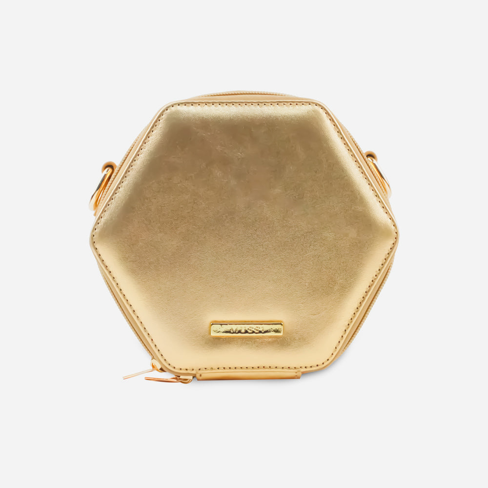 Bolso manos libres duna de cuero para mujer - Oro