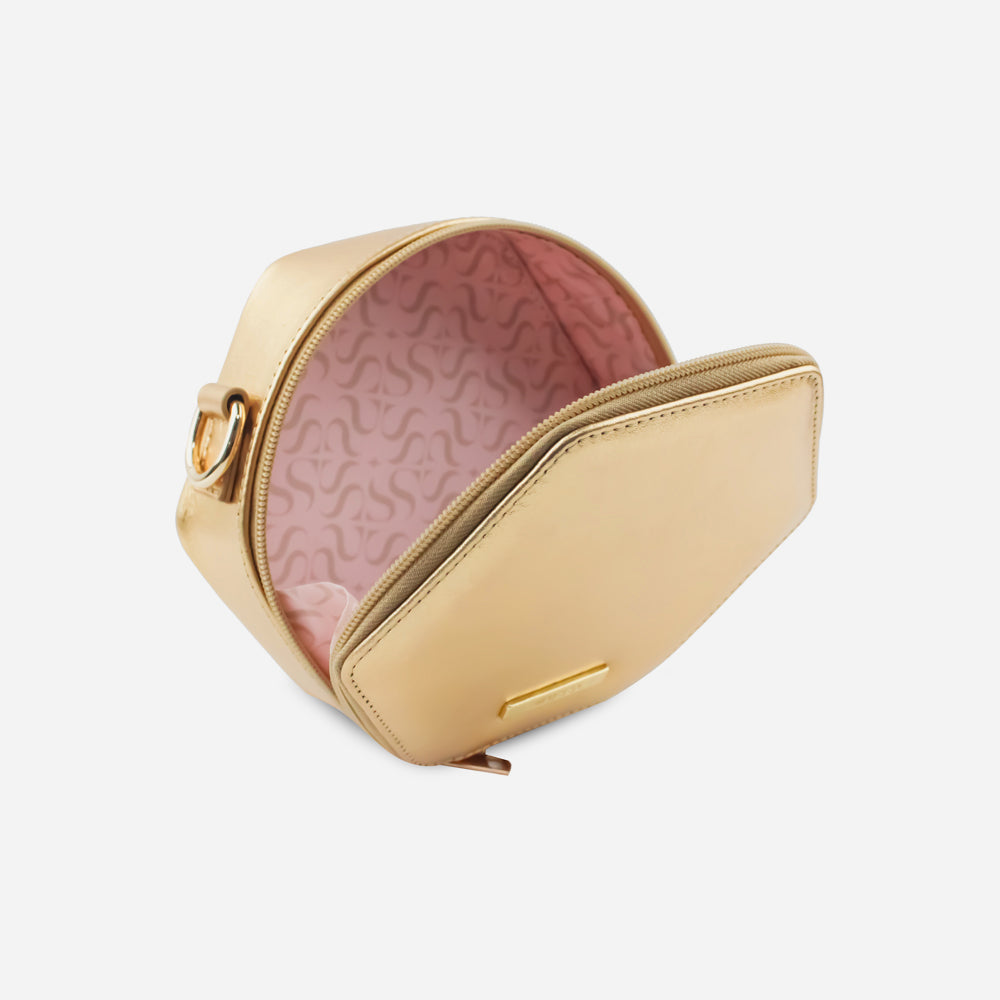 Bolso manos libres duna de cuero para mujer - Oro