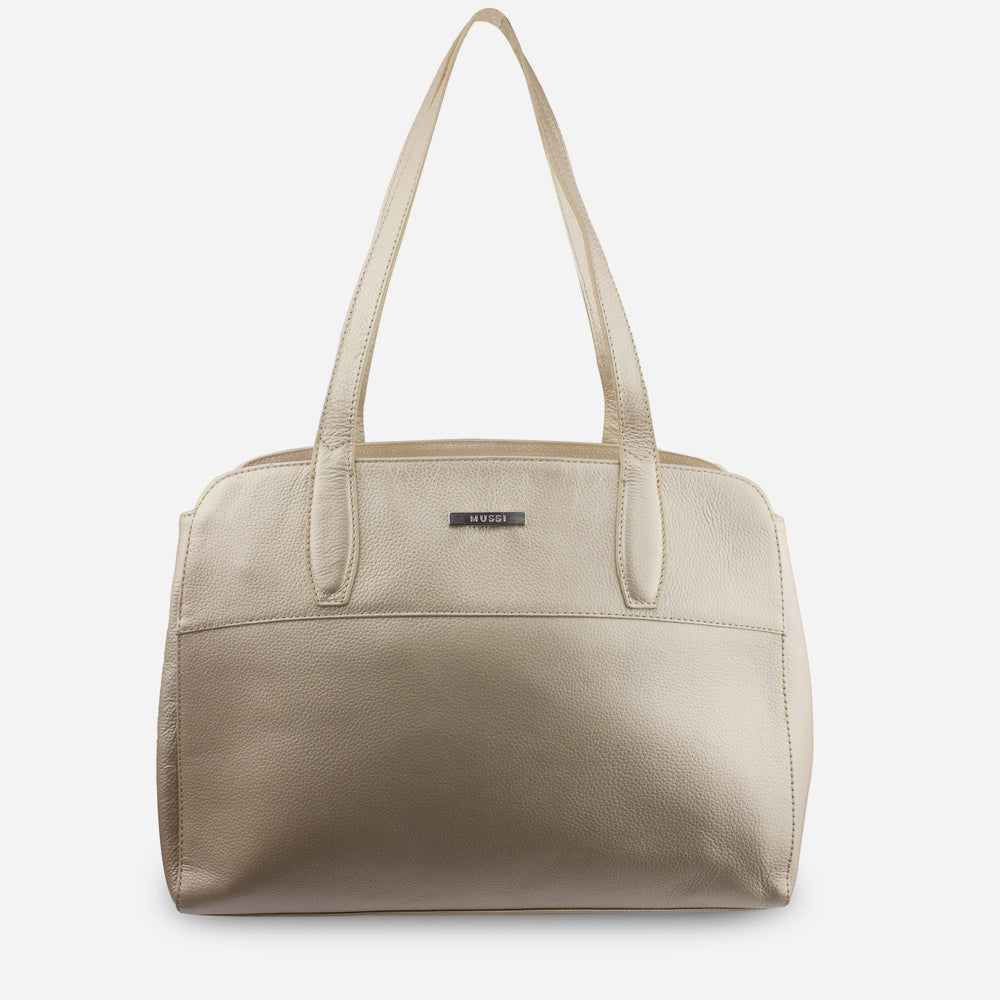 Cartera odona de cuero para mujer - Champaña