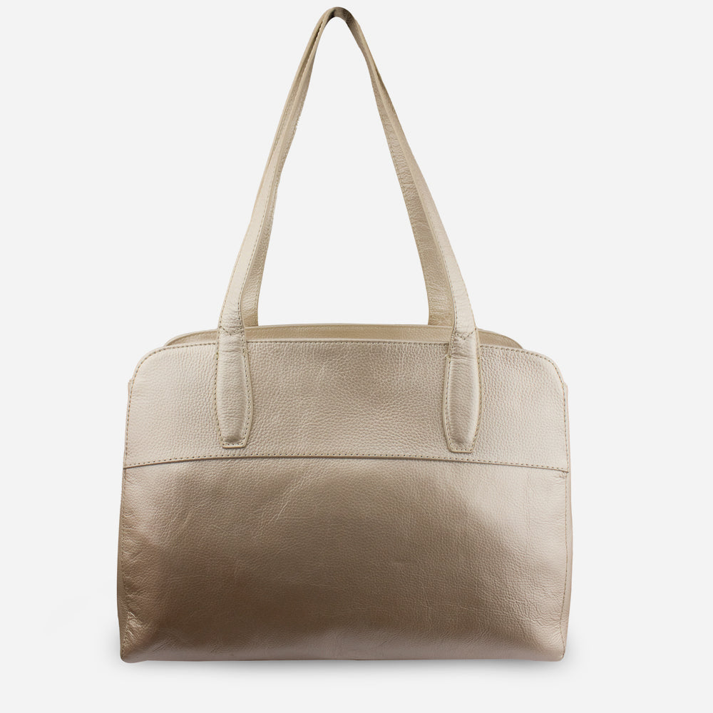 Cartera odona de cuero para mujer - Champaña