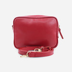 Bolso manos libres asa de cuero para mujer - Rojo