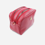 Bolso manos libres asa de cuero para mujer - Rojo