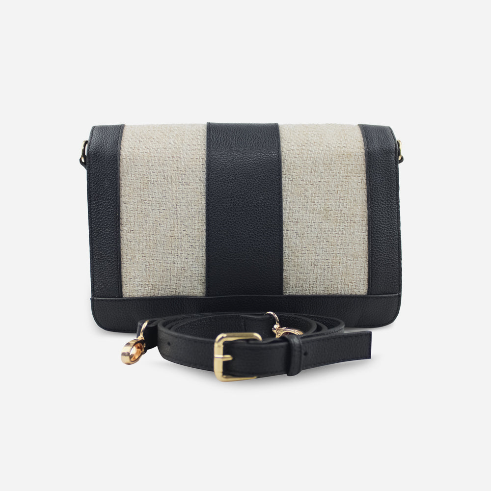 Bolso manos libres alexia de cuero para mujer - Negro