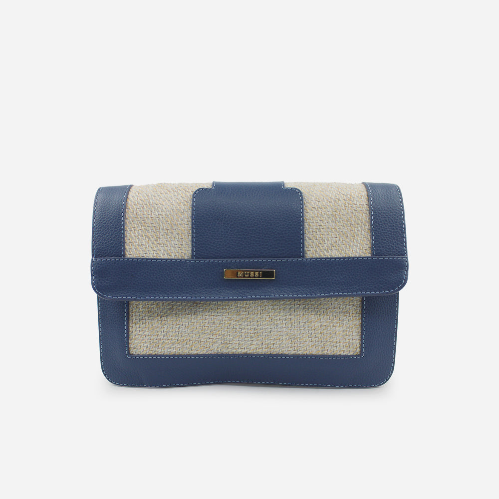 Bolso manos libres alexia de cuero para mujer - Azul