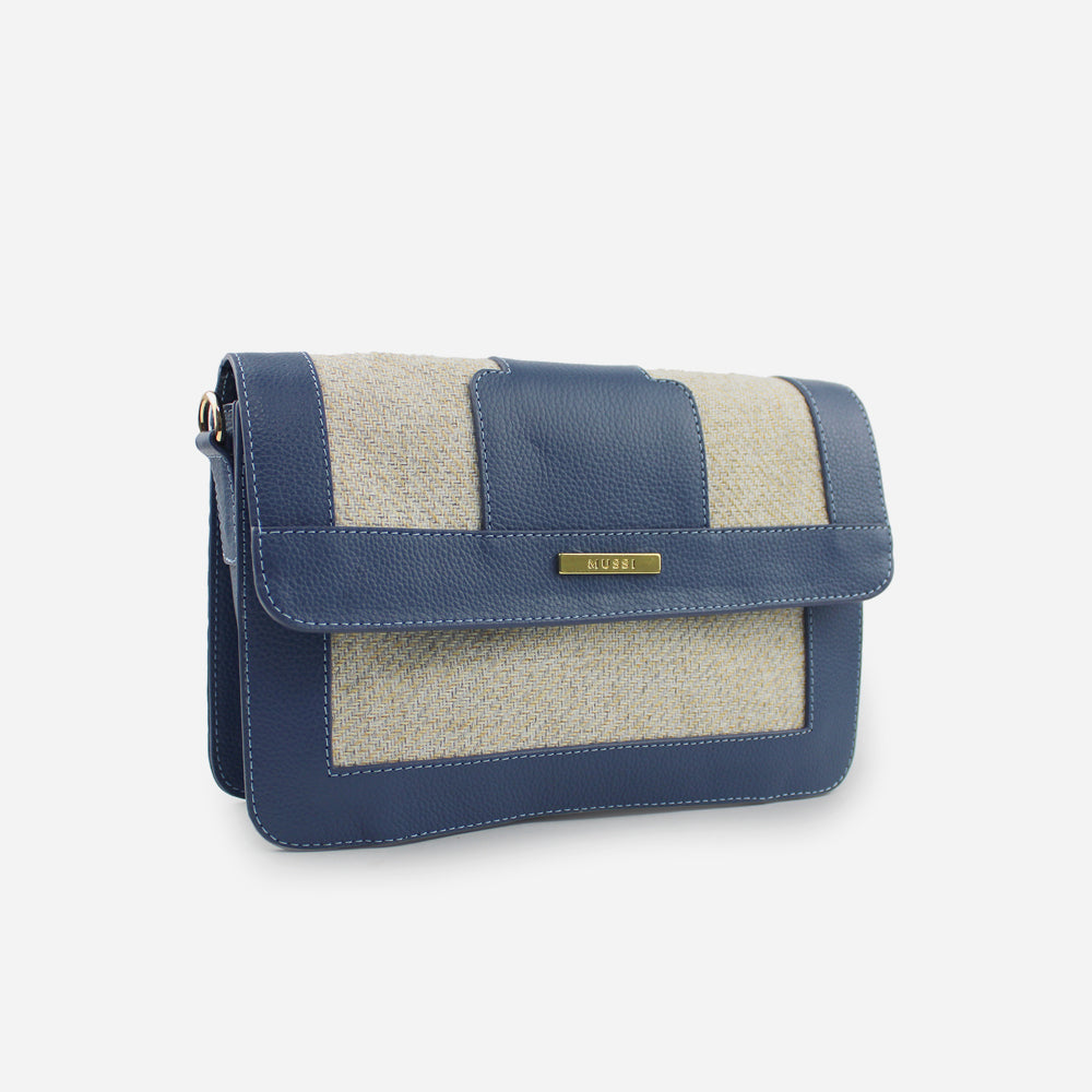 Bolso manos libres alexia de cuero para mujer - Azul