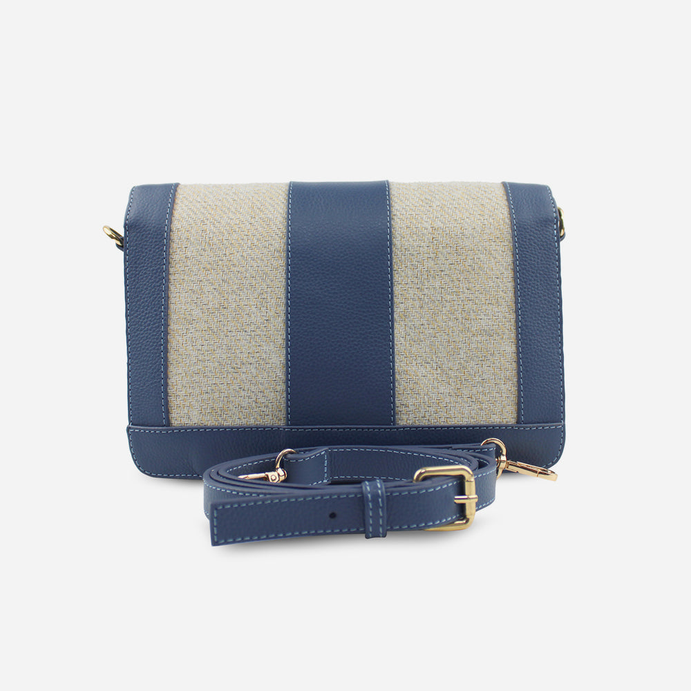 Bolso manos libres alexia de cuero para mujer - Azul