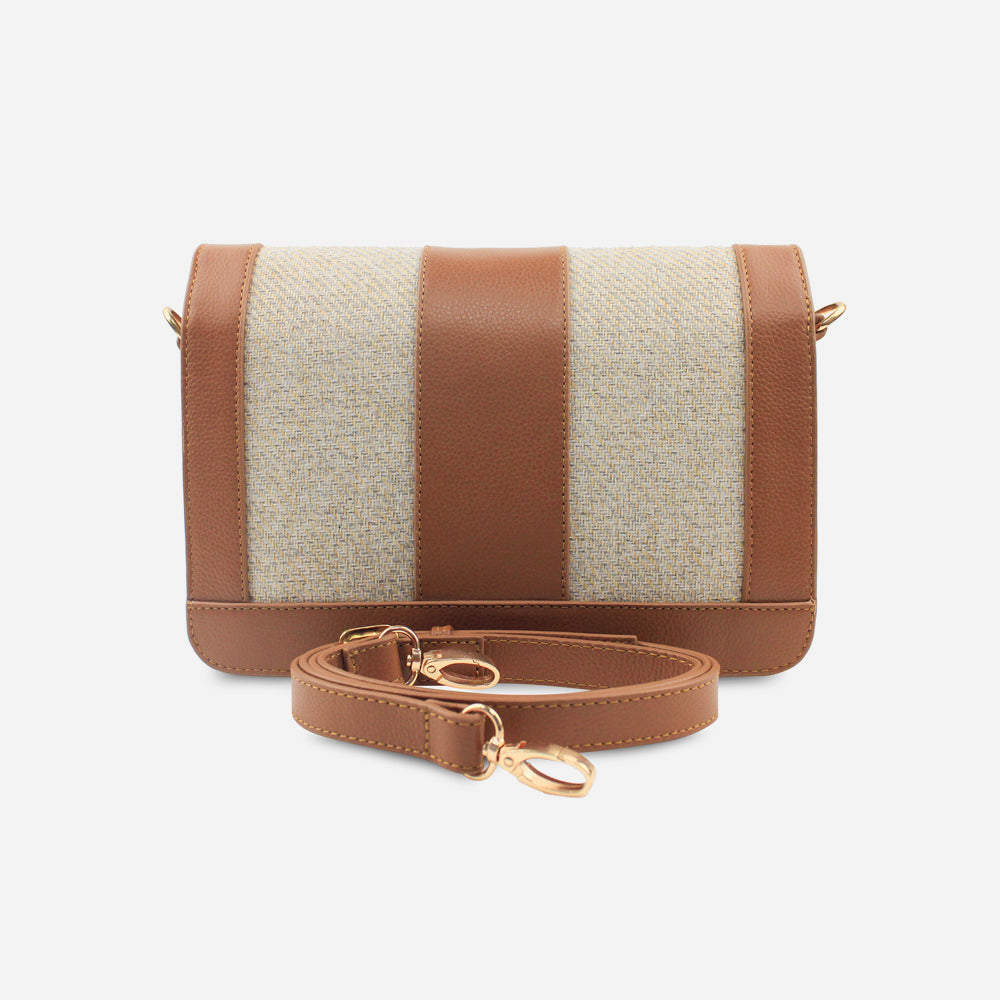 Bolso manos libres alexia de cuero para mujer - Miel