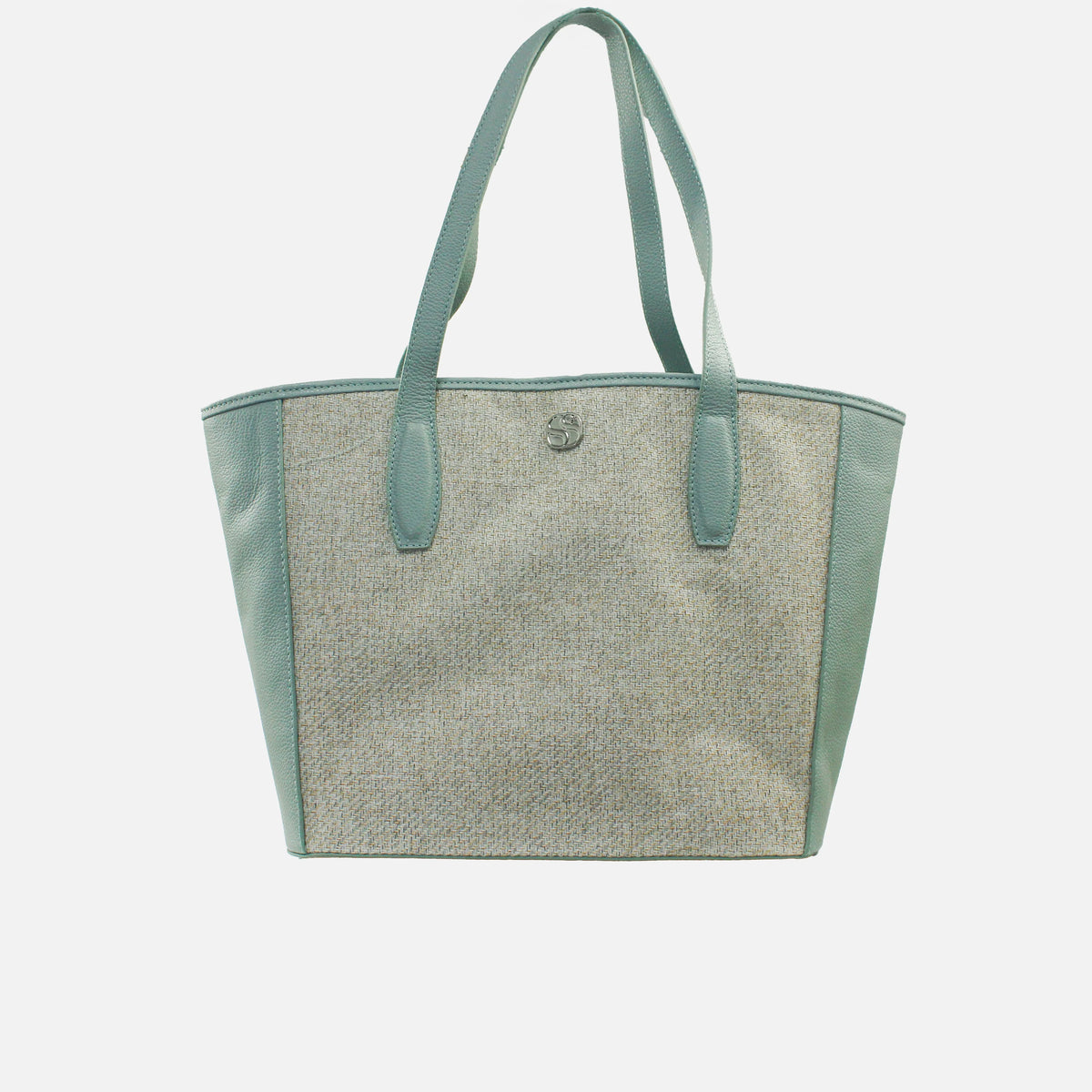 Cartera tilda de cuero para mujer - Celeste