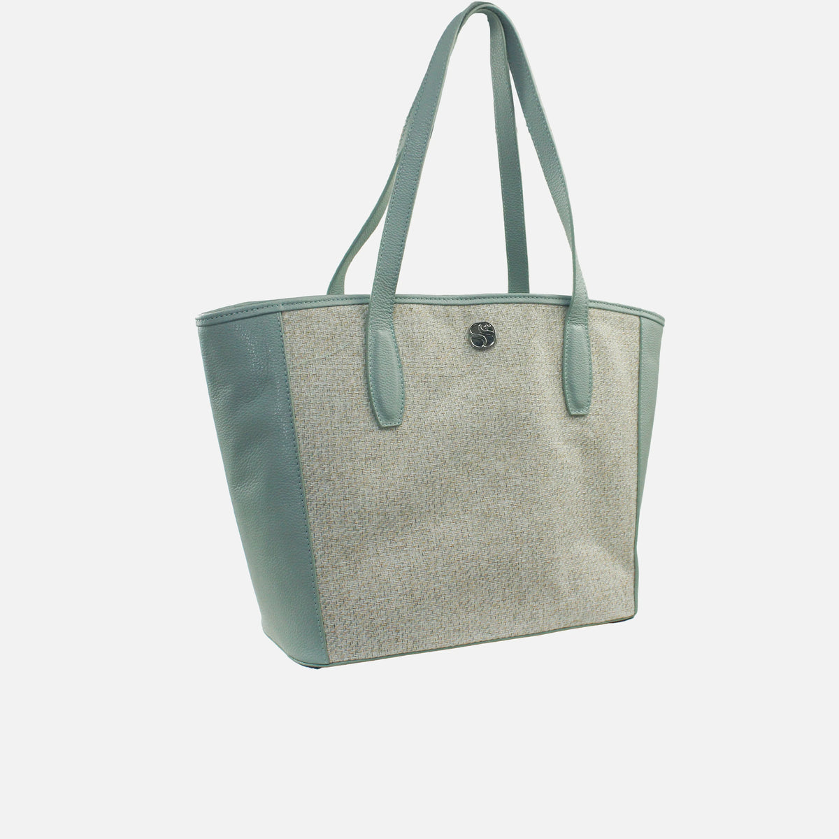 Cartera tilda de cuero para mujer - Celeste