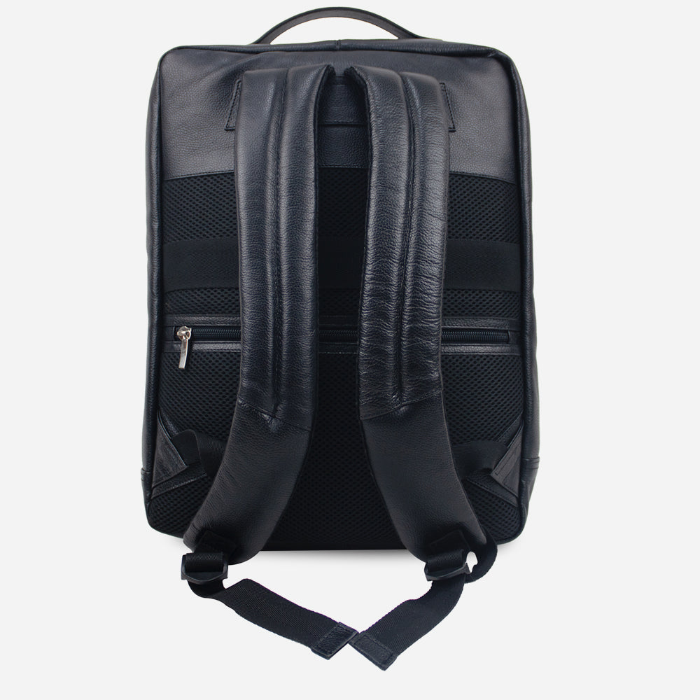Morral cristal de cuero para hombre - Negro