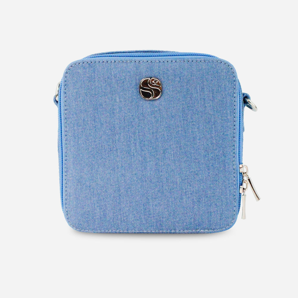 Bolso manos libres blue de textil para mujer - Azul