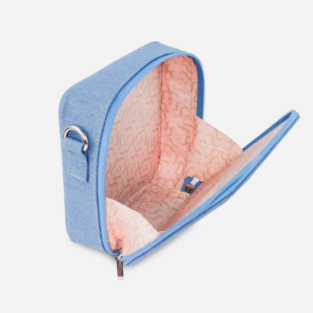 Bolso manos libres blue de textil para mujer - Azul