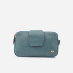 Bolso manos libres aurora de cuero para mujer - Azul