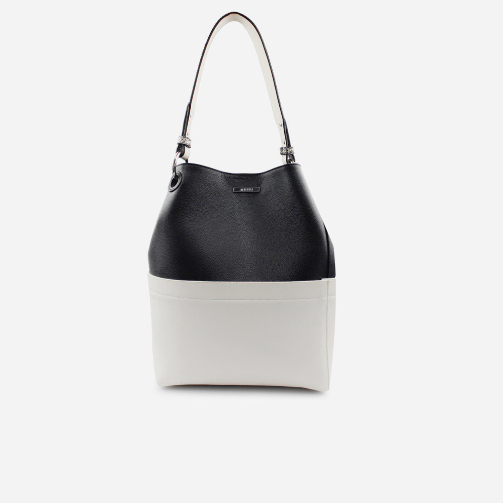 Cartera vivian de cuero para mujer - Negro