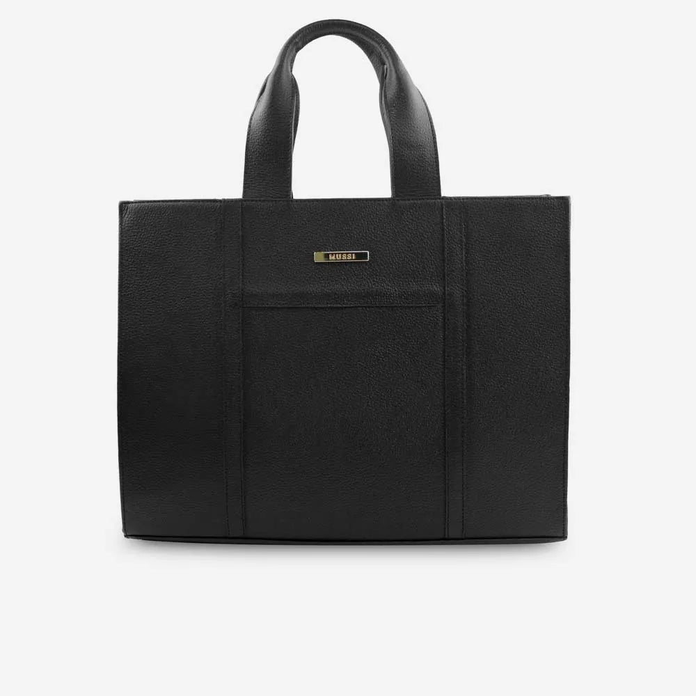 Cartera amapola de cuero para mujer - Negro