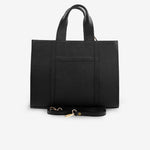 Cartera amapola de cuero para mujer - Negro