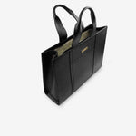 Cartera amapola de cuero para mujer - Negro