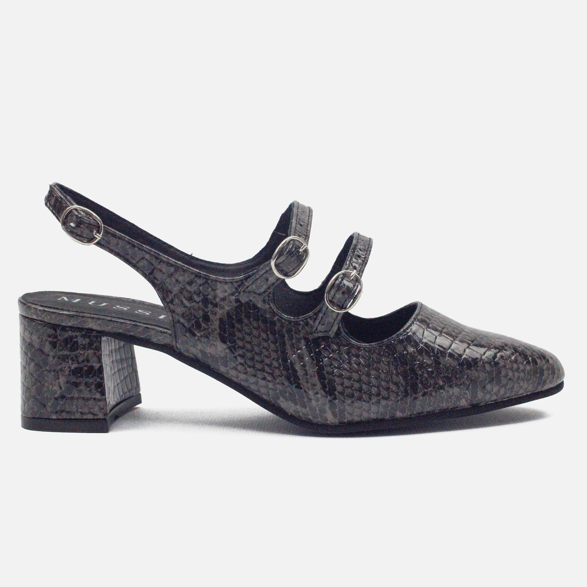 Tacones denim de sintético para mujer - Gris