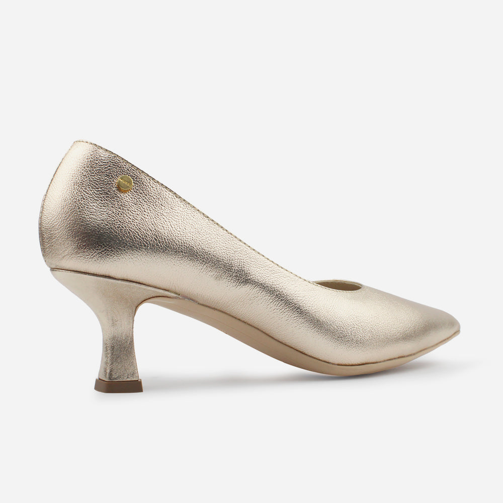 Tacones mérida de cuero para mujer - Oro