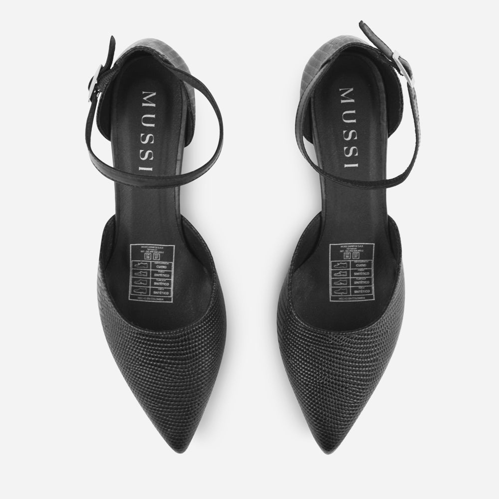 Tacones liam de cuero para mujer - Negro