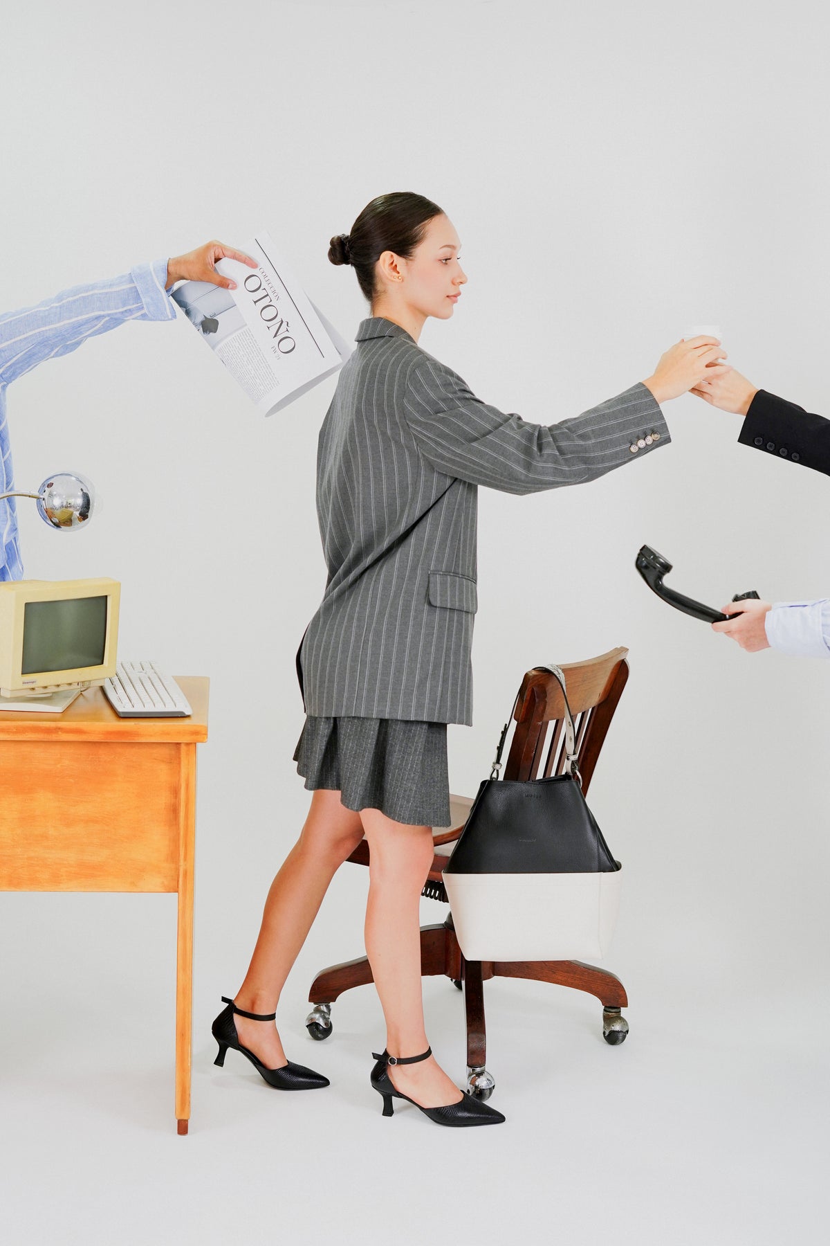 Tacones liam de cuero para mujer - Negro