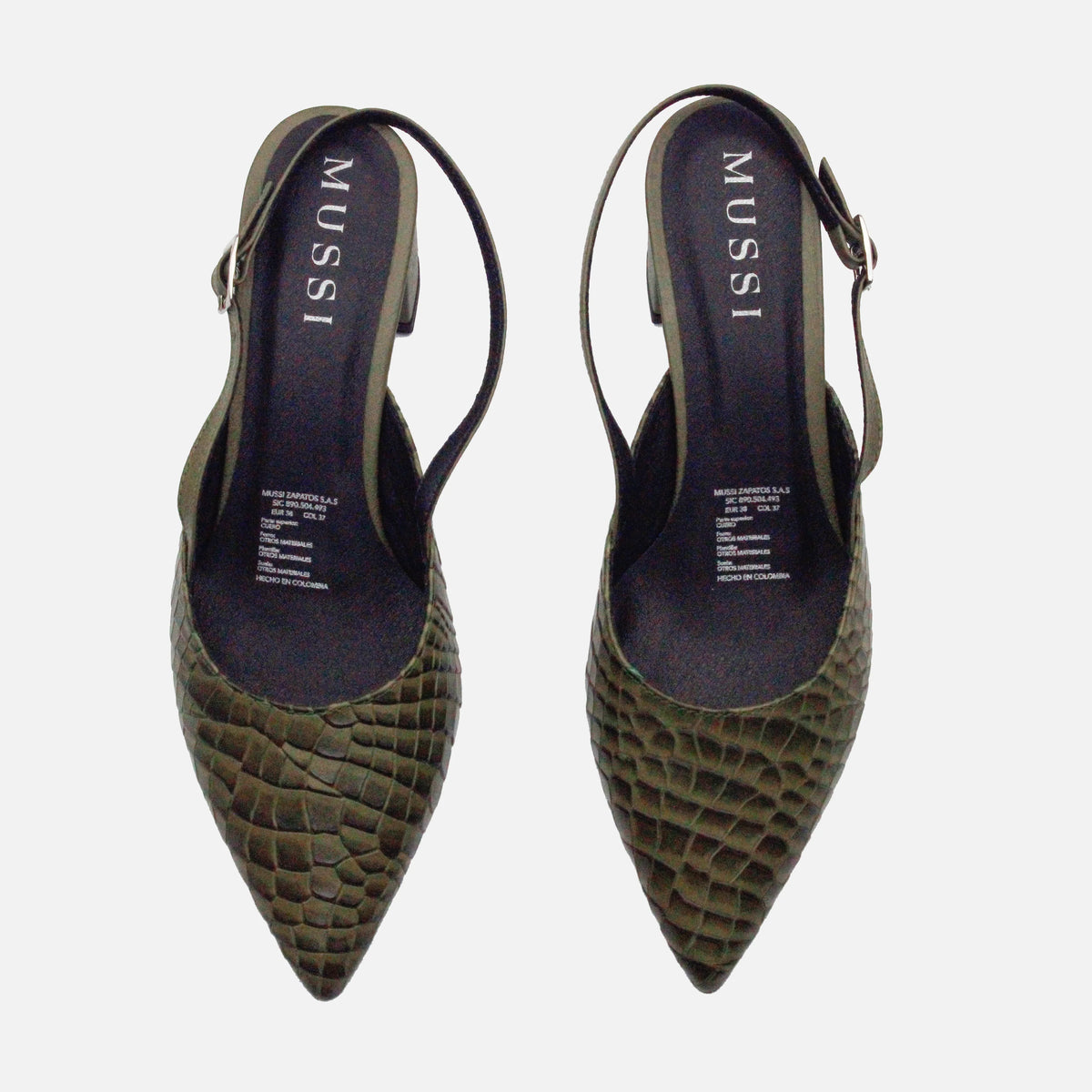 Tacones zahara de cuero para mujer - Verde