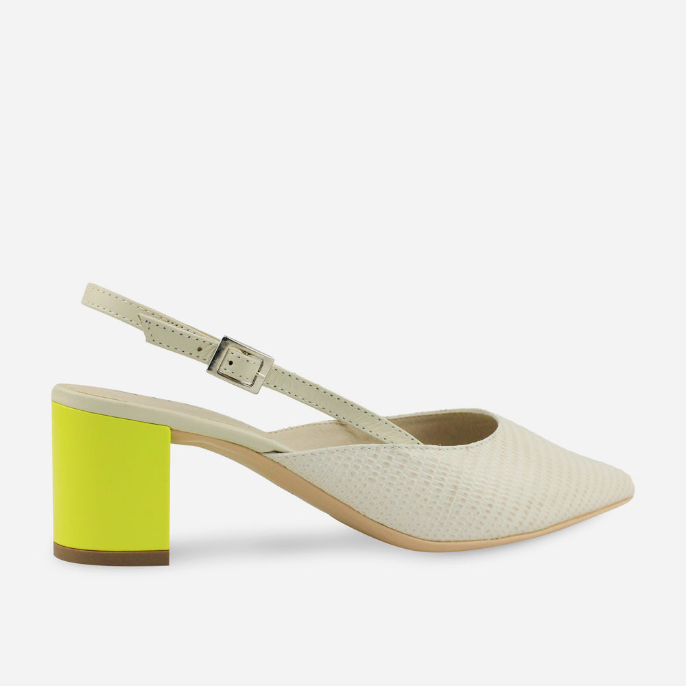 Tacones zahara de cuero para mujer - Hueso